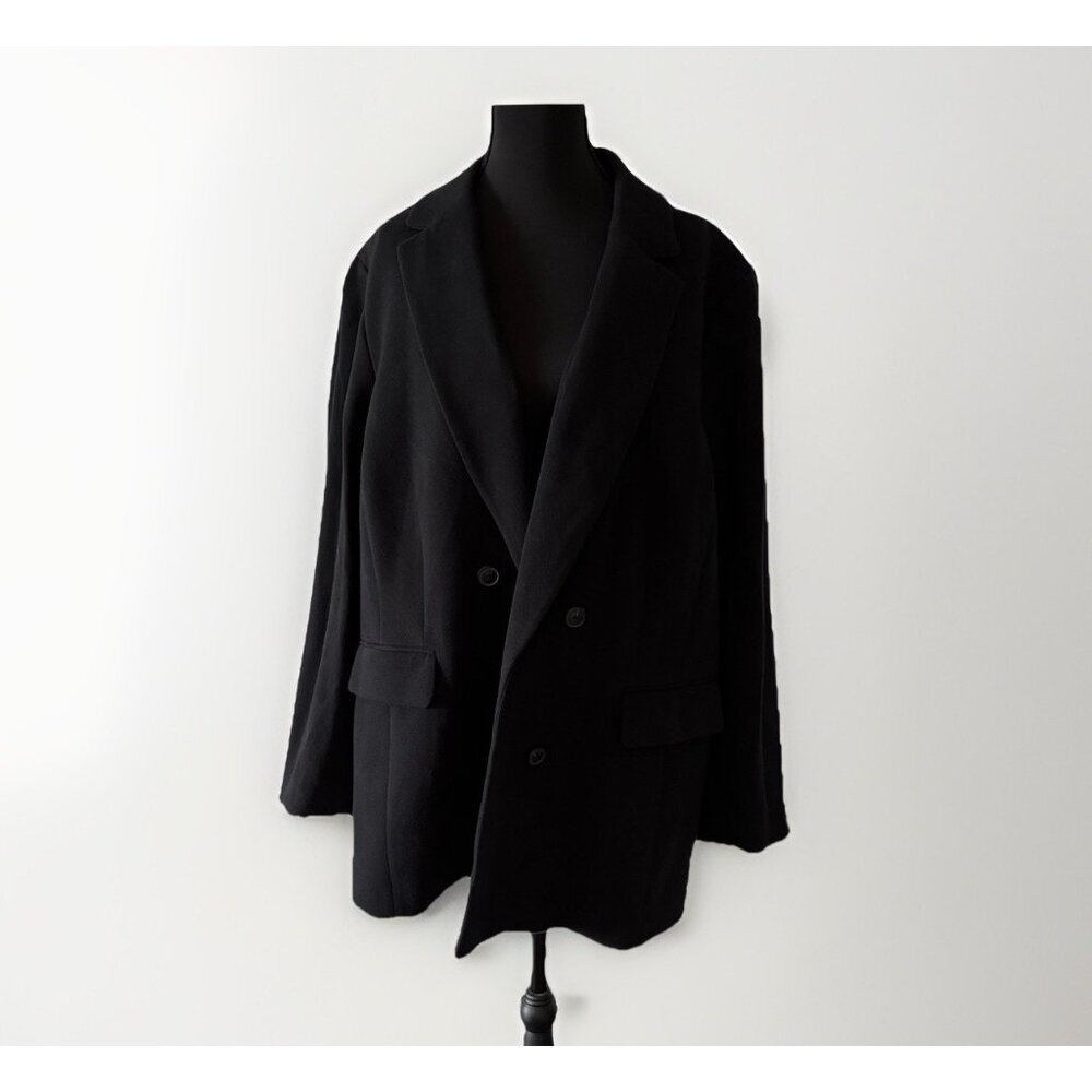 Talbots Open Front Sports Coat Women’s 20 W PLUS Black Capsule Minimalist Preppy